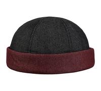 LIERYS Twotone Dockermütze Herren - Handmade in Italy - Dockercap mit hohem Anteil Baumwolle - Mütze im 2-farbigen Design - Frühjahr/Sommer schwarz S (54-55 cm)