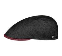 LIERYS Twotone Summer II Flatcap Schiebermütze Baumwollmix Herren Made in Italy Frühjahr Sommer Cap mit Stretchfutterband schwarz XL (60-61 cm)