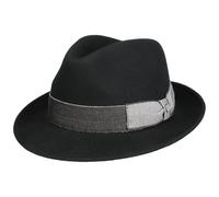 LIERYS Uni Bogart Wollhut Fedora mit Ripsband Made in Italy Unisex Herbst Winter schwarz S (54-55 cm)