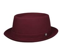 LIERYS Uni Pork Pie Baumwollhut - Klassischer Stil - Rundum bequem - Atmungsaktiv für Damen und Herren - Vierjahreszeiten - Made in Italy Bordeaux L (58-59 cm)