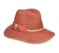 LIERYS Valcesta Strohhut Traveller Form Sonnenhut mit Schleife Damen Frühjahr Sommer Koralle One Size