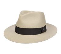 LIERYS Vendello Bogart Panamahut Strohhut UV-Schutz 50+ Damen Herren Frühling Sommer Natur-anthrazit S (55-56 cm)