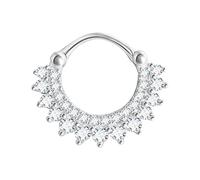 Lieson 1 Stück Nasenpiercing Ring Knorpel Ohrringe Silber 925 18G Nasenringe Set Hoop Creolen Blume Zirkonia Weiß Piercing Septum Knorpel Tragus Helix Ohrringe Silber