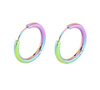 Lieson Ohrstecker Edelstahl Herren Damen, Ohrringe Creolen Bunt Ohrstecker Rund Einfach 20MM