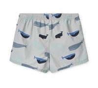 Liewood Aiden Kinder-Badeshorts „Whales / Cloud blue“, Gr. 86, 128 - 86