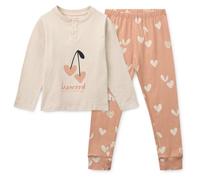 LIEWOOD - Kid's Wilhelm Printed Pyjamas Set - Schlafanzug, Gr. 86-92, beige (Heart/Sweetheart/PaleTuscany/Mix)
