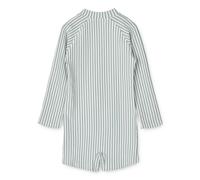 Liewood Max Langarm-Schwimm-Jumpsuit „Sea blue / white“, Seersucker, UV 40+, Gr. 56, 62 - 62