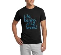 Life Begins At 40 Knots Segeln Motorboot Männer T-Shirt