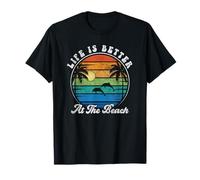 Life Is Better At The Beach Shirt Palme Delphin Sunset T-Shirt