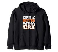 Life is Better with A Cat Paw Print Feline Lover Kapuzenjacke