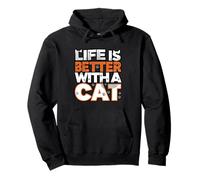 Life is Better with A Cat Paw Print Feline Lover Pullover Hoodie