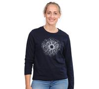 Life-Tree Longsleeve aus Biobaumwolle Fairwear für Damen "WoodenIris" in Navy Blau Blau XS