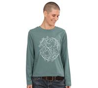 Life-Tree Longsleeve aus Biobaumwolle Fairwear für Damen "YinYang" in Green Bay Grün Grün S