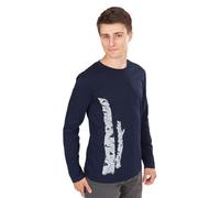 Life-Tree Longsleeve aus Biobaumwolle Fairwear für Herren "Birkenstamm" in Denim Blau L