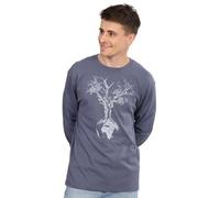 Life-Tree Longsleeve aus Biobaumwolle Fairwear für Herren "Weltenbaum" in Faded Navy Blau Blau L