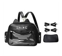 Lifelix Kawaii Ita Bag Katzenrucksack Y2k Mädchen Japanische Schultasche Anime Schulter Crossbody mit Pin Display, Schwarz, 9.4*3.9*7.5 inch, Niedlich