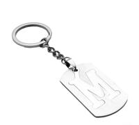 LifenaviStore Schlüsselanhänger Edelstahl 26 Buchstaben Alphabet Design Robust Metall Key Clip für Auto Schlüssel und Rucksack Silber 11x3x1cm