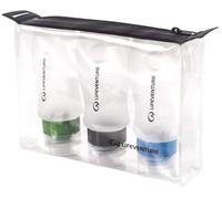 Lifeventure Silikon-Reiseflaschen-Set, BPA-frei, nachfüllbare Flugflüssigkeitsbehälter (x3) mit durchsichtigem Beutel, Idealer wiederverwendbarer Reiseveranstalter für Check-in-Sicherheit - 89ml