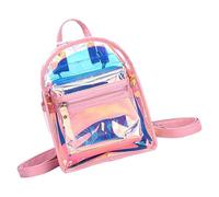 LIFKICH Durchsichtiger Kleiner Rucksack aus Pvc für Damen Bequemer und Geräumiger Holografischer Schultertasche für Stadionveranstaltungen und Alltag