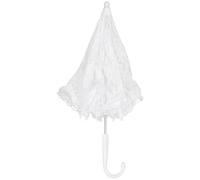 LIFKICH Eleganter Mädchen Regenschirm aus Weißer Spitze als Brautschleier Sonnenschirm und Regenschirm Requisite für Sommerfeier Leicht und Tragbar für Bühne oder Cosplay