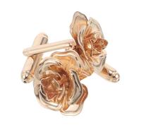 LIFKOME 2 Stück 2 Goldfarbene Rosen Manschettenknöpfe für Herren und Damen Französische Hemdmanschettenknöpfe aus Robustem Material Klassische Schmuckknöpfe für Business Hochzeit und