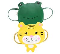 LIFKOME 2 Stück Mädchen Geldbörsen Aus Pu Leder Kleine Cartoon Umhängetasche Mit 3D Frosch Und Tiger Motiv Schultertasche Für Kinder Alltag Reise Geschenk