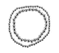 LIFKOME 2 Stück Stabile Titanstahl Bead Stretch Armbänder Damen Elastische Perlenarmbänder Kugeln Modisch Vielseitig für Alltag und Geschenk