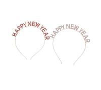 LIFKOME 2 Stück Strass Haarbänder Happy New Year Mit Buchstaben Stirnband Leichtes Festliches Haar Accessoire Für Damen Und Mädchen Langlebiges Party Dekor