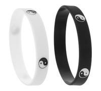 LIFKOME 2 Stück Vergoldetes Armband aus Silikon mit Yin Yang Design Passende Armbänder für Damen und Herren Rutschfestes Silikonarmband für Gym Workouts und Alltag