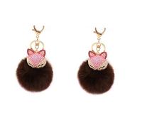 LIFKOME 2stücke Fluffy Fuchs Schlüsselanhänger Mit Perlen Strass Eleganter Taschenanhänger Für Damen Für Handtaschen Rucksäcke Autos