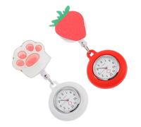 LIFKOME 2stücke Krankenschwester-taschenuhr Mit Cartoon-erdbeermuster Clip-Design Großem Präziser Frontplatte Für Frauen Pflege Ärzte Krankenpflegeschüler