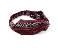 LIFKOME 3 Stück Breites Boho Haarband Elastisch Modisch für Damen Sport Party Weiches Dehnbares Stirnband in Blau und Dunkelrot für Alltag Yoga Spa und Fitness