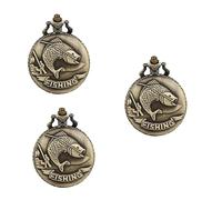 LIFKOME 3stücke Retro Angler Taschenuhr Mit Karpfen- Klassische Quarzbewegung Antik Tragbare Uhr Für Modebewusste Und Sammler