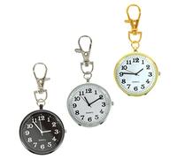 LIFKOME 3stücke Taschenuhr Schlüsselanhänger Brustuhr Schlüsselring Exquisites Design Vielseitig Einsetzbar Schule Prüfung