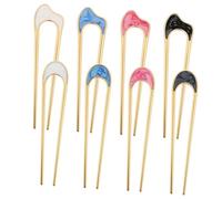 LIFKOME 8 Stück Französische Haarnadeln U-förmige Haarklammern aus Metall Damen Haarspangen Stylishe Bunte Haarschmuck Accessoires für Haartypen und Vielseitige Stylings