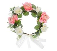 LIFKOME Blumenhaarband mit Kunstblumen für Damen und Mädchen Verstellbar Blumenstirnband für Verschiedene Anlässe Blumenkranz-haarreif für Mode und Fotos
