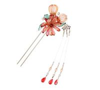 LIFKOME Elegante Haarnadel mit Perlen und Blumen Chinesischer Haarschmuck für Frauen Geeignet für Hochzeit Brautfrisur und Festliche Anlässe Leichter Haarstab für Festen Halt und
