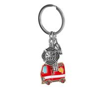 LIFKOME Feuerwehr als Geschenk mit Einzigartigem Design Schlüsselanhänger aus Legierung als Geldbörsenkette und Rucksackanhänger für Feuerwehrmänner und Männer
