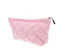 LIFKOME Gestepptes Besticktes Kosmetiktäschchen Kompakter Tragbarer Make-up-Organizer aus Polyester Geräumige Robuste Kulturtasche für Reisen Büro und Alltag Modische Kosmetikaufbewahrung