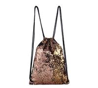 LIFKOME Glitzernder Pailletten-Rucksack Damen Modische Kordelzug Sporttasche Leichter Outdoor Beachbag Für Tanz Reisen Camping Und Freizeit Schimmerndes Geschenk Vielseitiger Stadt-rucksac