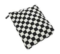 LIFKOME Karierte Kosmetiktasche mit Henkel Tragbarer Kulturbeutel aus Waschbarem Material Große Aufbewahrungstasche für Damen Reise und Alltagstasche mit Reißverschluss