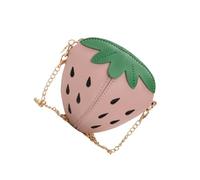 LIFKOME Niedliche Erdbeer Kinder Umhängetasche aus Polyester mit Kettenriemen Kleine Rosa Crossbody Tasche für Mädchen zum Verstauen von Kleinen Gegenständen