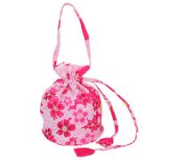LIFKOME Rosafarbene Kosmetiktasche im Japanischen Stil mit Kirschmuster Tragbare Leichte Kulturtasche aus Polyester für Damen mit Kordelzug als Eleganter Beutel
