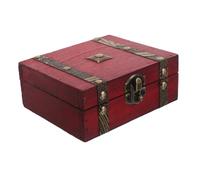 LIFKOME Vintage Holz Schatztruhe Schmuckkästchen mit Schloss Retro Aufbewahrungsbox aus Holz für Ringe und Ohrringe Vintage Schmuckkasten mit Vintage-look und Sicherheitsverschluss