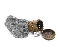 LIFKOME Vintage Münzgeldbeutel aus Eisen mit Kettenanhänger, Silber | Feines Eisengittermuster, Handlich und Leicht, mit Langer Hängekette für Unterwegs Zufällige Farbe