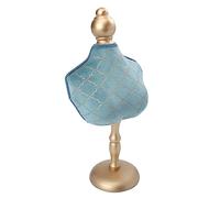 LIFKOME Vintage Schmuckständer Halsketten Display Stand Schmuckaufbewahrung Organizer in Modischem Pfauenblau Mit Goldveredelung Stilvolle Halskettenpräsentation Für Zuhause Und Ladengesch