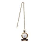 LIFKOME Vintage Taschenuhr für Damen und Herren mit Klappbarem Deckel Leichtes Zinklegierung Gehäuse und Kunststoffkette Retro Design für Jeden Anlass