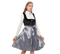 Lifos 0400 Dirndl,Samtstoff,Trarchten,Germandress 3Tlg. Oktoberfest Gr.34 bis 52 (36,Schwarz)