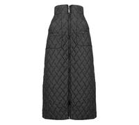 Lifup Damen Winddichter Warmer Daunen-Stepprock, Hochtaillierter Langer Rock mit Reißverschluss mit Taschen Schwarz M