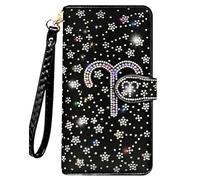 LIFUTOPIA Geldbörse mit glitzernden Strass-Sternen, glitzernde Handgelenk-Clutch-Geldbörse, Bling Widder, Small